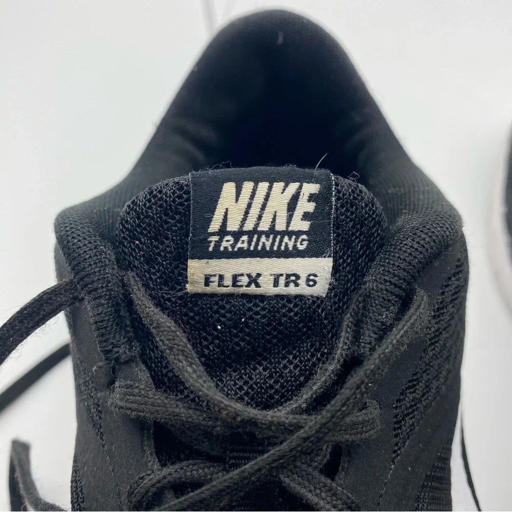 Nike Flex Trainer 6 Women Size 8.5 Shoes Black Running Sneakers Low Lace Up